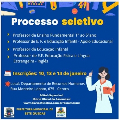 EDITAL Nº 001/2025/SEMEC - NORMAS E PROCEDIMENTOS PARA CADASTRAMENTO DE PESSOAL PARA DESEMPENHAR FUNÇÃO DOCENTE