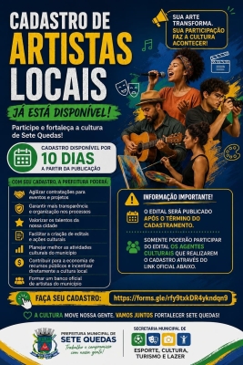 CADASTRO DE ARTISTAS LOCAIS